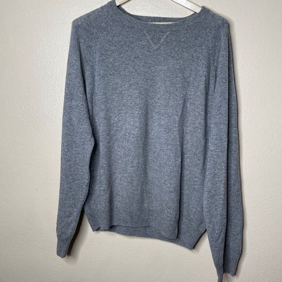Dane Lewis Sweater Men's XL Gray 100% Cashmere Round Neck Casual Pullover - Picture 1 of 6